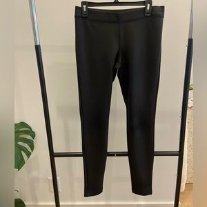 black leather leggings